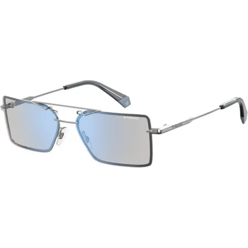 Graue Metallsonnenbrille mit Silberglas - Polaroid - Modalova