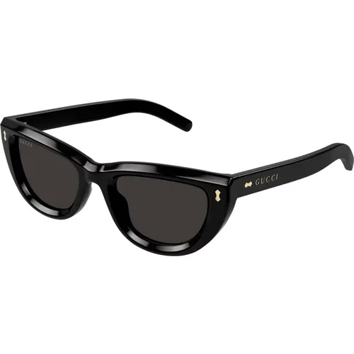 Schwarze/Graue Sonnenbrille , Damen, Größe: 51 MM - Gucci - Modalova