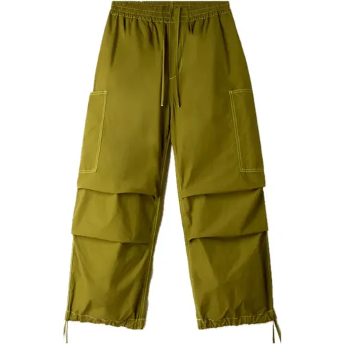 Relaxed-fit Olive Cargo Pants , male, Sizes: M - Sunnei - Modalova