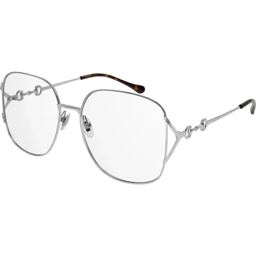 Silberne Brillengestelle , unisex, Größe: 58 MM - Gucci - Modalova
