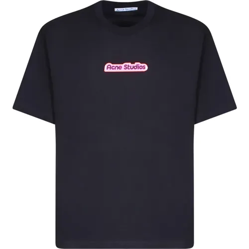 Mens Clothing T-Shirts Polos Pink Ss24 , male, Sizes: L, M - Acne Studios - Modalova