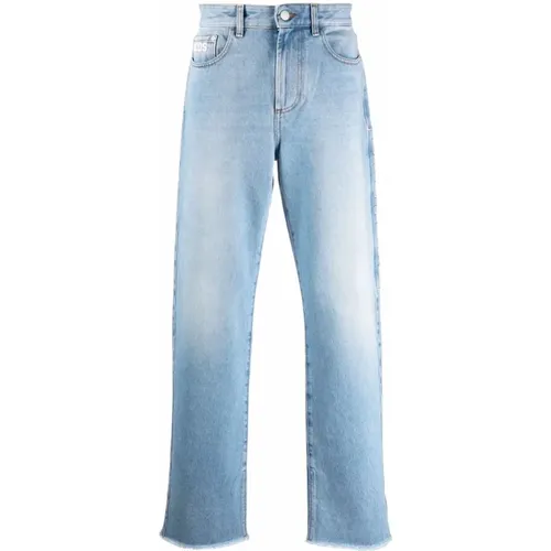 Blaue Denim Gerades Jeans , Herren, Größe: W31 - GCDS - Modalova