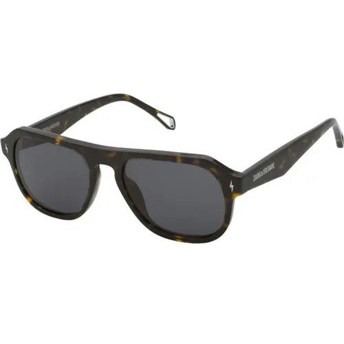 Stylische Sonnenbrille in Dunkel Havana mit Rauchglas - Zadig & Voltaire - Modalova