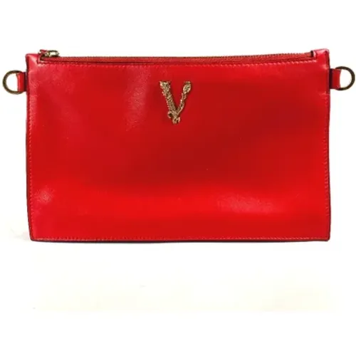 Pre-owned Leather clutches , female, Sizes: ONE SIZE - Versace Pre-owned - Modalova