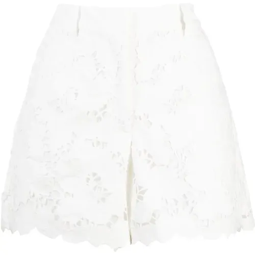 Cotton lace shorts , female, Sizes: XS, 2XS - Self Portrait - Modalova