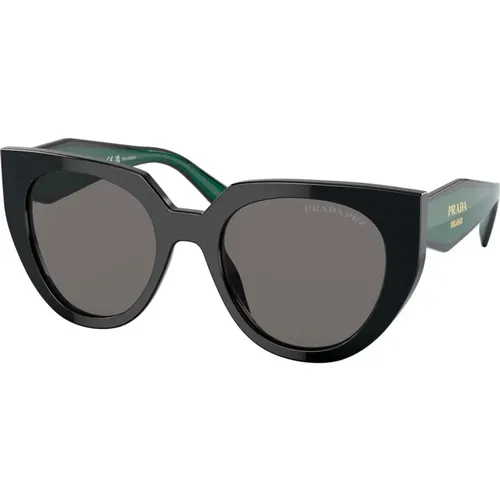 Monochrome Sonnenbrille Schwarz Grün/Grau , Damen, Größe: 52 MM - Prada - Modalova