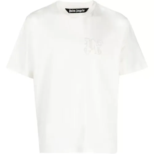 Slim T-Shirt with Monogram , male, Sizes: L, XL, M - Palm Angels - Modalova