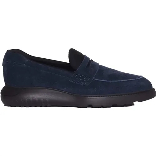 Suede Rubber Sole Moccasin , male, Sizes: 6 UK, 9 1/2 UK, 6 1/2 UK, 10 UK - Hogan - Modalova