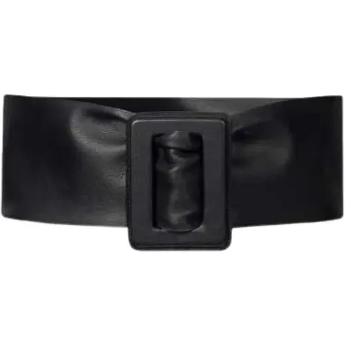 Wide Leather Belt Buckle Christal , female, Sizes: S, M - Mes Demoiselles - Modalova