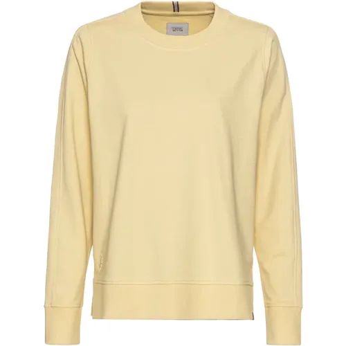 Baumwoll-Sweatshirt Rundhals , Damen, Größe: M - camel active - Modalova