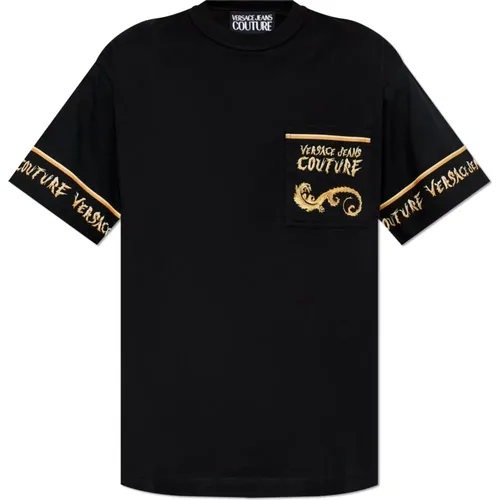 T-Shirt mit Logo , Herren, Größe: L - Versace Jeans Couture - Modalova