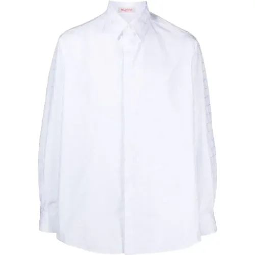 Weiße Iconographe Jacquard Hemden - Valentino Garavani - Modalova