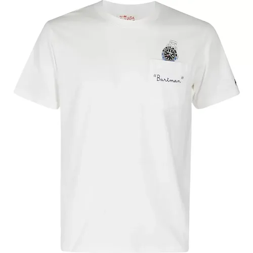 Taschen T-Shirt aus Baumwolle , Herren, Größe: XL - MC2 Saint Barth - Modalova