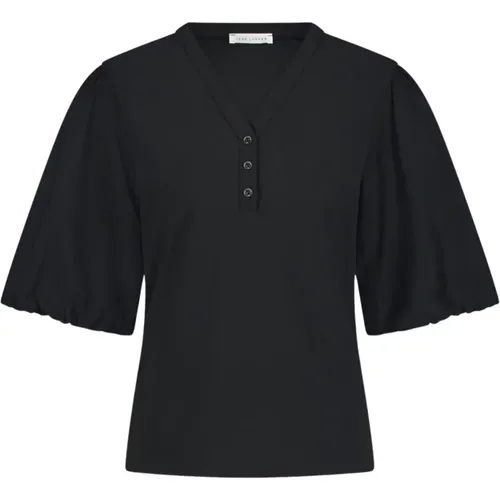 Schicke Schwarze Bluse mit Puffärmeln - Jane Lushka - Modalova