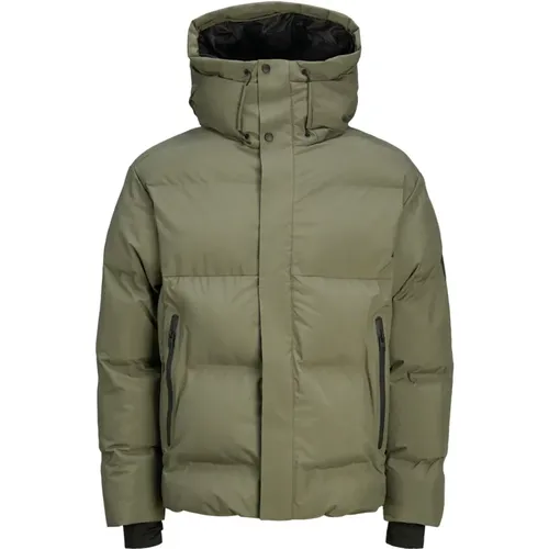 Herren Steppjacke mit Kapuze , Herren, Größe: M - jack & jones - Modalova