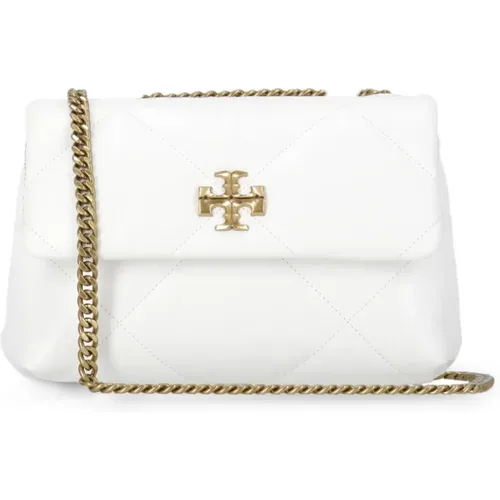 Weiße Matelassé-Lederschultertasche , Damen, Größe: ONE Size - TORY BURCH - Modalova