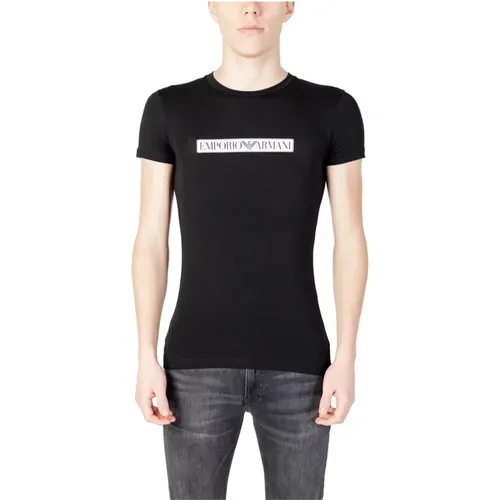 Herren Rundhals T-Shirt , Herren, Größe: XL - Emporio Armani - Modalova