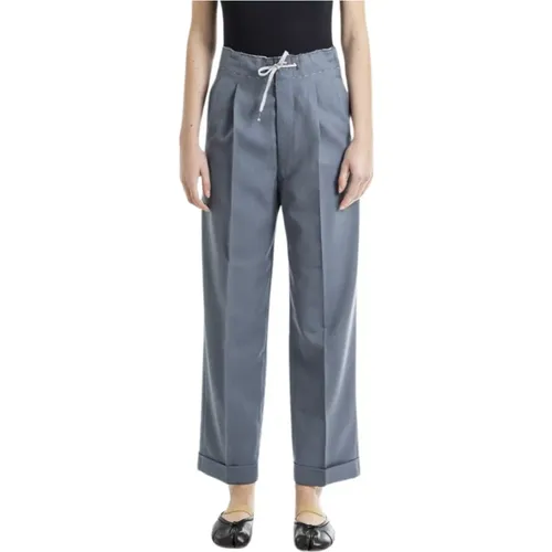 Blau-Graue Woll Straight Hose - Maison Margiela - Modalova