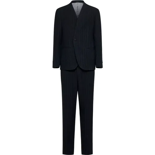 Pinstriped Wool Suit , male, Sizes: M, XL - Giorgio Armani - Modalova