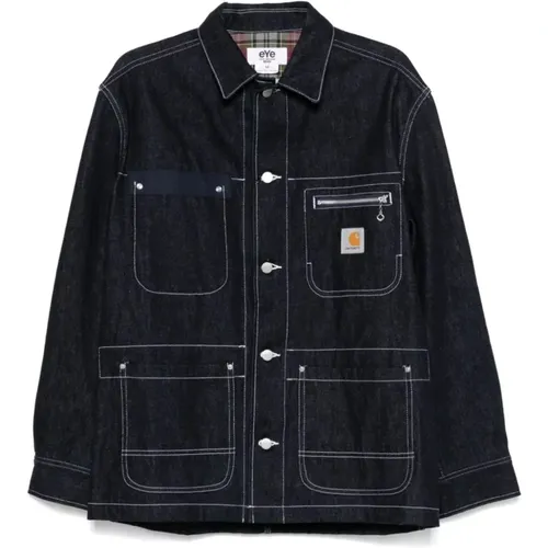 Blaue Denim-Logo-Patch-Jacke - Junya Watanabe - Modalova