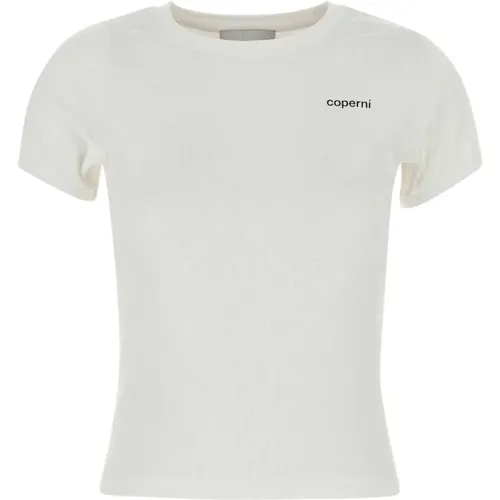 Klassisches Weißes Baumwoll-T-Shirt , Damen, Größe: M - Coperni - Modalova