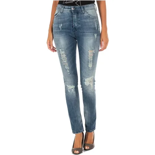 Blaue Denim-Jeans , Damen, Größe: W25 - MET - Modalova