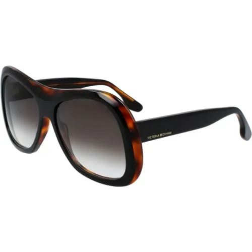 Schwarze und Braune Acetat-Sonnenbrille - Victoria Beckham - Modalova