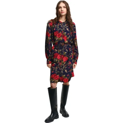 Kleid mit bedruckten Rosen , Damen, Größe: L - Gant - Modalova