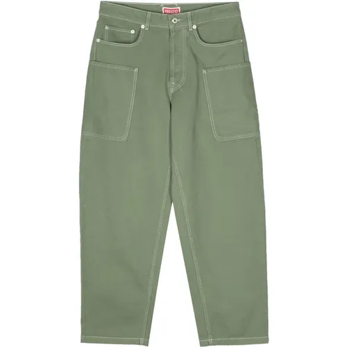 Cargo Denim Pants inspired by US Marines , male, Sizes: W33, W32, W30, W31 - Kenzo - Modalova