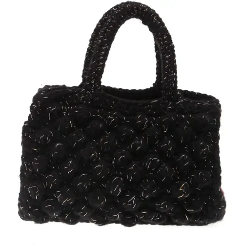 Crochet Handbag with Lurex Accents , female, Sizes: ONE SIZE - Chica London - Modalova