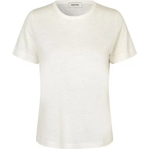 Linen Basic T-shirt Holt , female, Sizes: XS, L - Modström - Modalova
