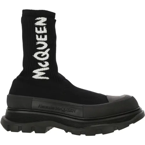 Logo-Print Sock-Style Boots , female, Sizes: 6 UK - alexander mcqueen - Modalova