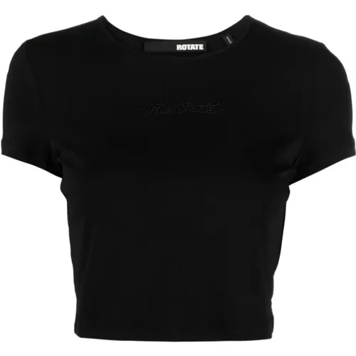Schwarzes T-Shirt Casual Stil , Damen, Größe: 2XL - Rotate Birger Christensen - Modalova