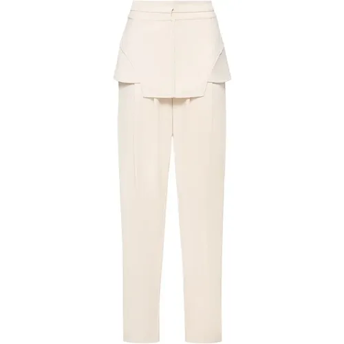 Trousers with Button and Zip Closure , female, Sizes: S, XS - Andrea Adamo - Modalova