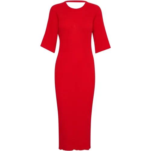 Rotes Rennkleid mit offenem Rücken , Damen, Größe: L - Saint Tropez - Modalova