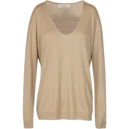 Silk and Cashmere V-Neck Sweater , female, Sizes: M, S, L - Jucca - Modalova