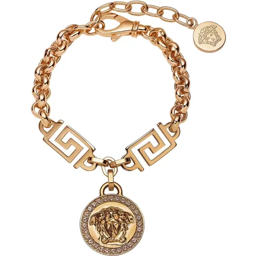 Gold Bracelet with Medusa Charm , female, Sizes: ONE SIZE - Versace - Modalova