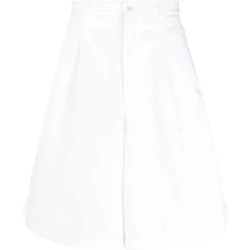 Weiße Plissierte Ausgestellte Bermuda Shorts - Comme des Garçons - Modalova