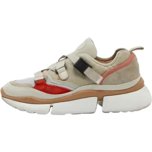 Pre-owned Leather sneakers , female, Sizes: 6 UK - Chloé Pre-owned - Modalova
