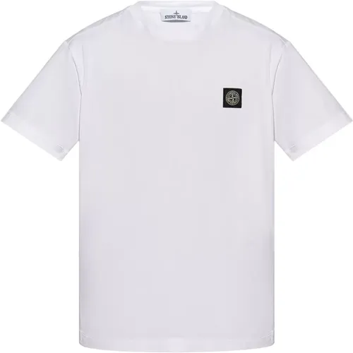 Baumwoll-Jersey T-Shirt mit Windrose-Patch , Herren, Größe: 2XL - Stone Island - Modalova