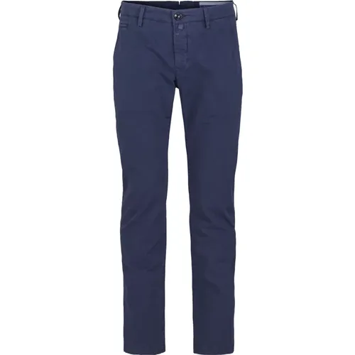 Marineblaue Slim Fit Chinos , Herren, Größe: W33 - Jacob Cohën - Modalova