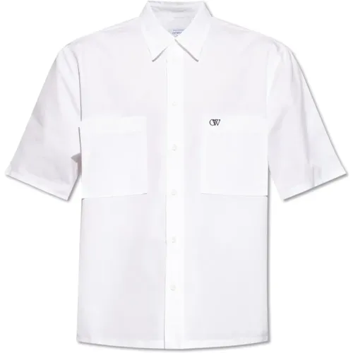 Off , Shirt mit Logo , Herren, Größe: M - Off White - Modalova