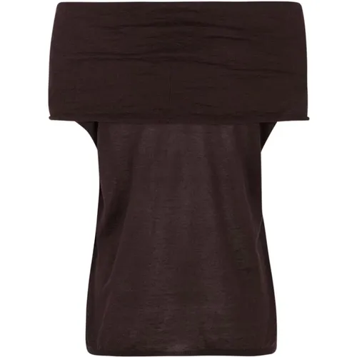 Linen Off-Shoulder Knit Top , female, Sizes: 2XL, XL, L, M, XS, S - Cortana - Modalova