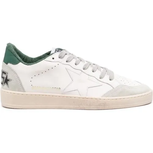 Weiße Ball Star Sneakers mit Grüner Ferse , Herren, Größe: 45 EU - Golden Goose - Modalova