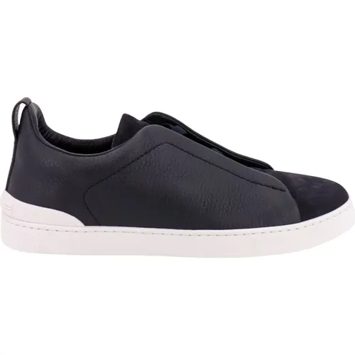 Leather and Suede Sneakers for Men , male, Sizes: 7 1/2 UK, 9 1/2 UK, 8 UK - Ermenegildo Zegna - Modalova