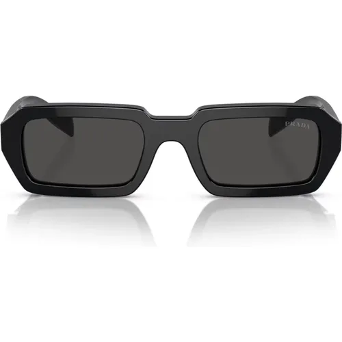 Irregular Shape Transparent Sunglasses with Dark Grey Lenses , unisex, Sizes: 52 MM - Prada - Modalova