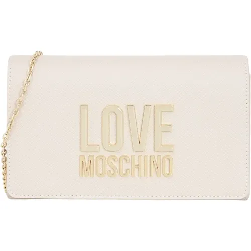 Logo Tasche mit goldener Kettenriemen , Damen, Größe: ONE Size - Love Moschino - Modalova