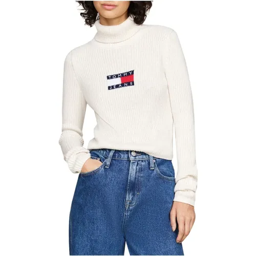 Gerippte Dolcevita Pullover - Tommy Jeans - Modalova