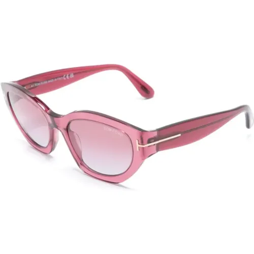Rosa Sonnenbrille - Stilvoll und vielseitig , Damen, Größe: 55 MM - Tom Ford - Modalova
