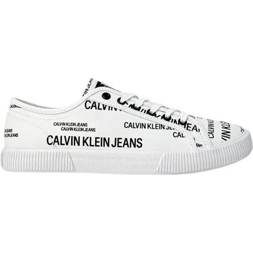 Weiße Sneaker mit Schnürsenkeln - Calvin Klein Jeans - Modalova
